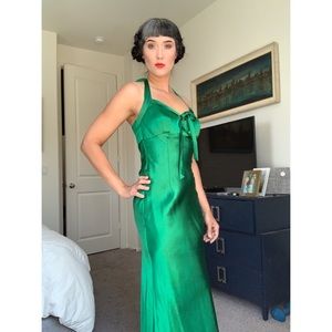 Green formal halter dress